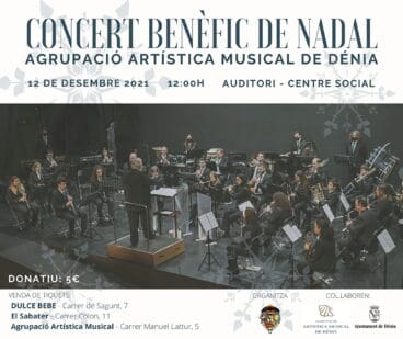 Cartel del Concierto Benéfico de Navidad de la Agrupación Artística Musical de Dénia