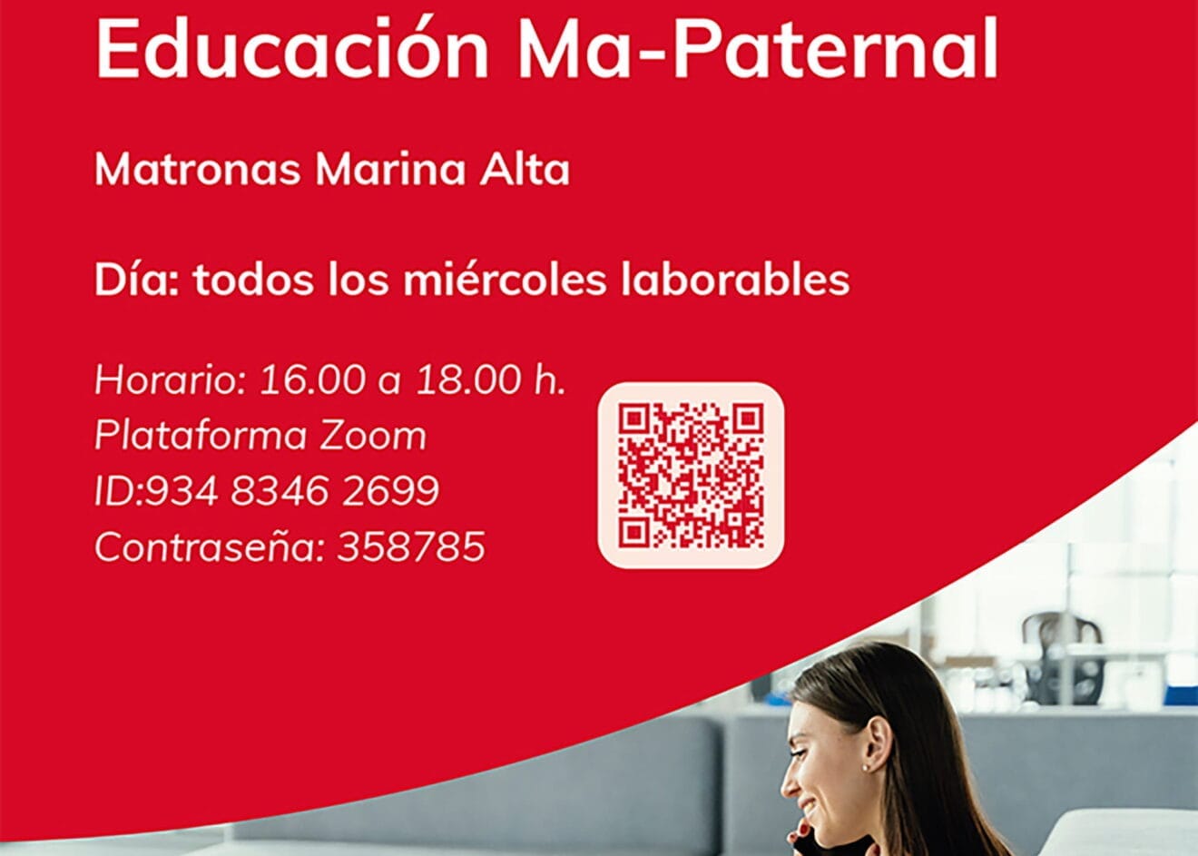 Convocatoria de las sesiones formativas on-line para futuras madres y padres