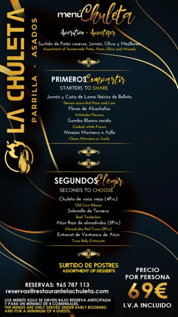 Menú Chuleta por 69€ – La Chuleta