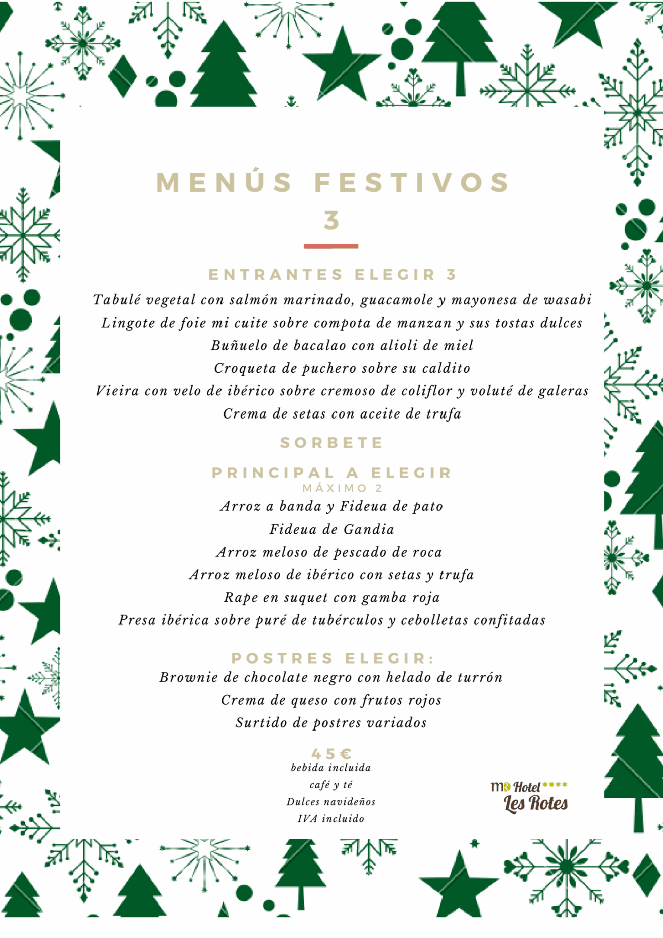 Menú de empresa 3 - Hotel les Rotes