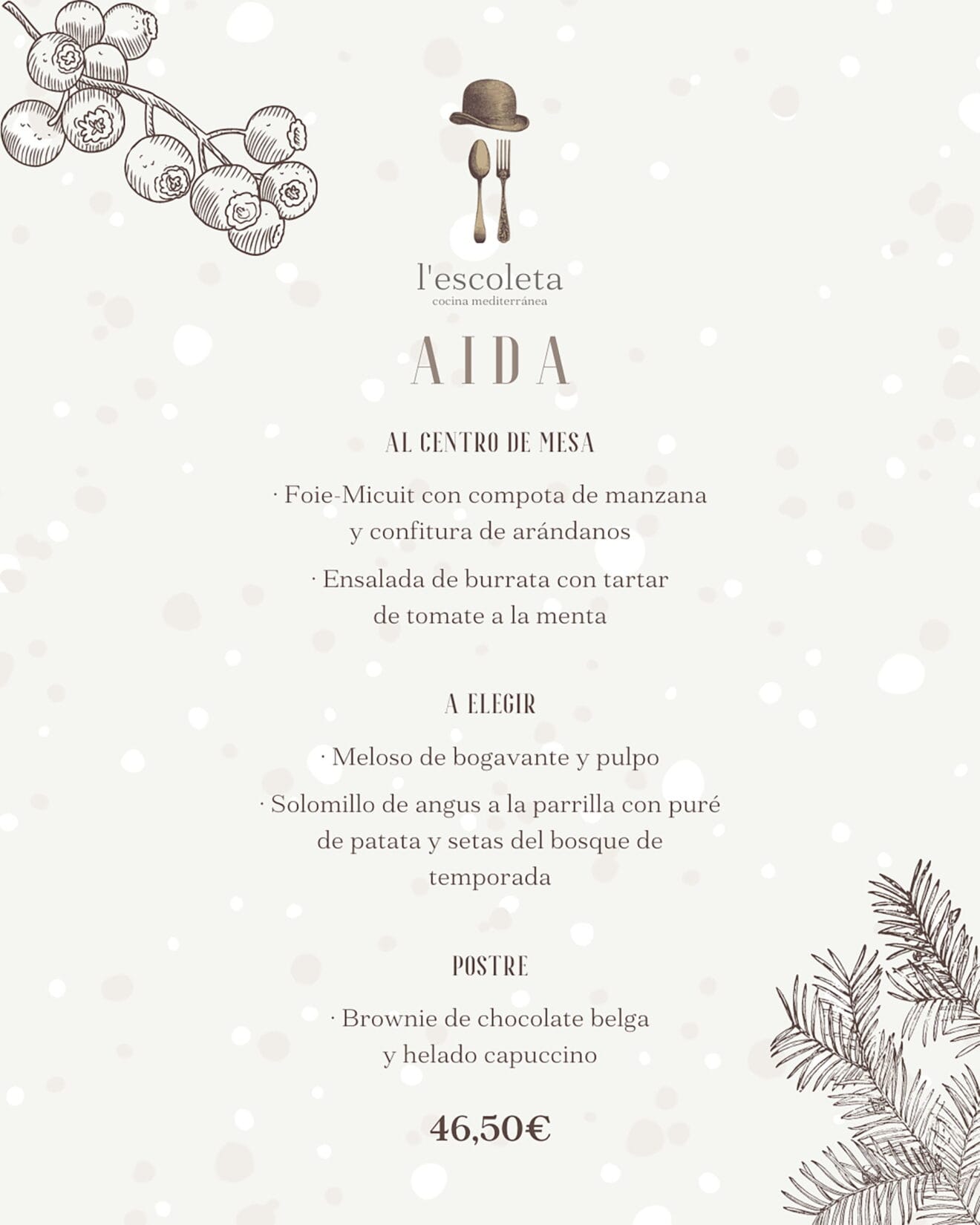 Menú de empresa Aida de L'Escoleta