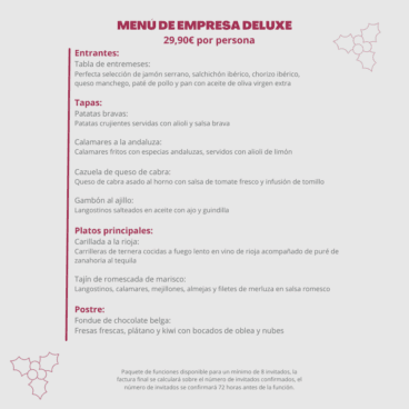 Menú de empresa Deluxe – Movida Dénia