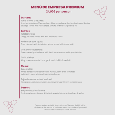 Menú de empresa Premium – Movida Dénia english