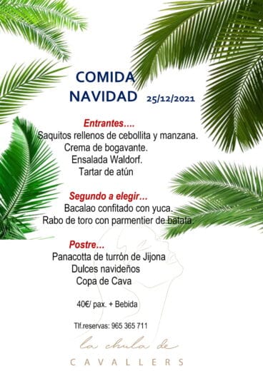 Menú de Navidad en La Chula de Cavallers