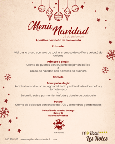 Menú de Navidad – Hotel les Rotes