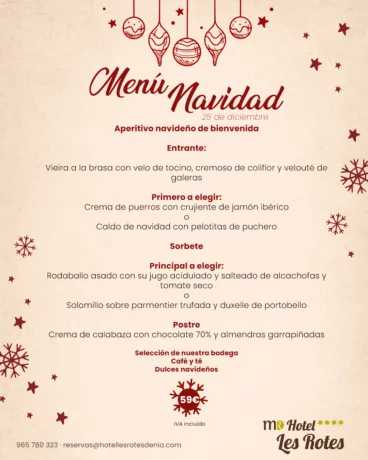 Menú de Navidad – Hotel les Rotes