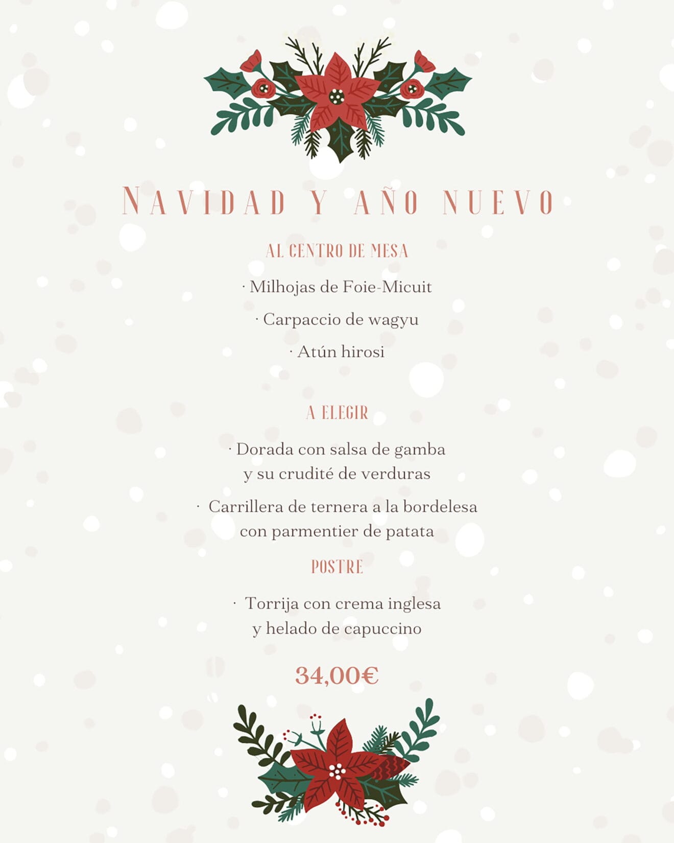 Menú de Navidad y Año Nuevo en L'Escoleta, Dénia