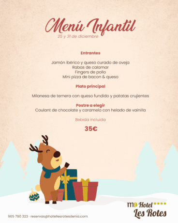 Menú Infantil – Hotel les Rotes