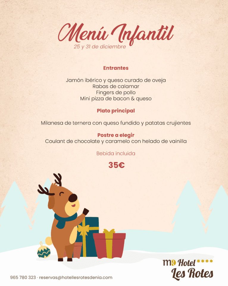 Menú Infantil - Hotel les Rotes