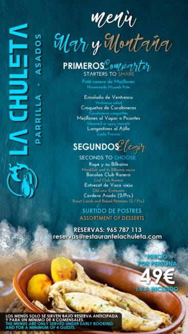 Menú mar y montaña por 49€ – La Chuleta