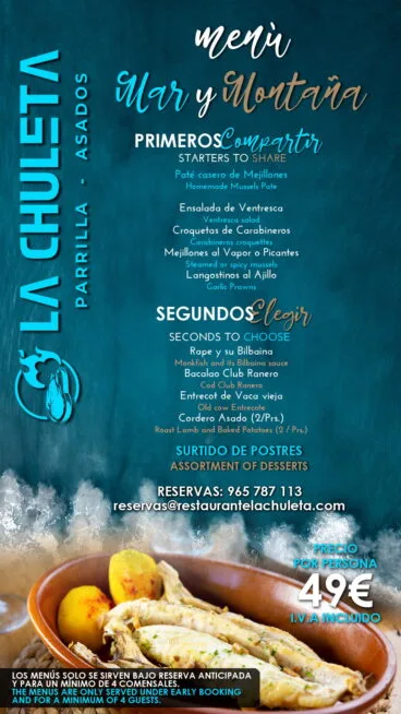 Menú mar y montaña por 49€ – La Chuleta