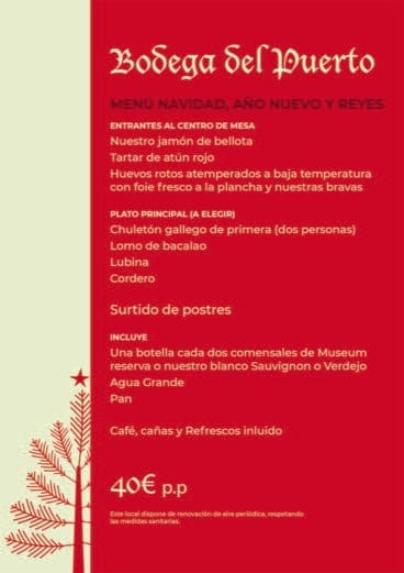 Menú de Navidad, Año Nuevo y Reyes por 40€ – Bodega Del Puerto Dénia