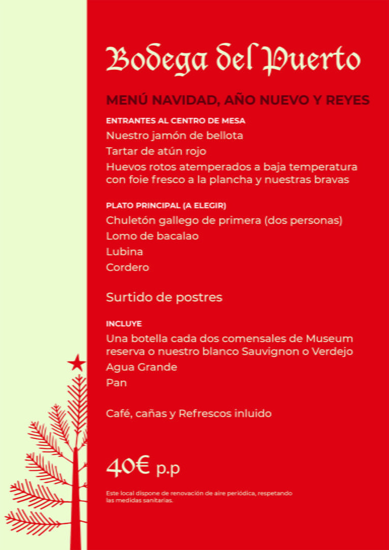 Menú de Navidad, Año Nuevo y Reyes por 40€ - Bodega Del Puerto Dénia
