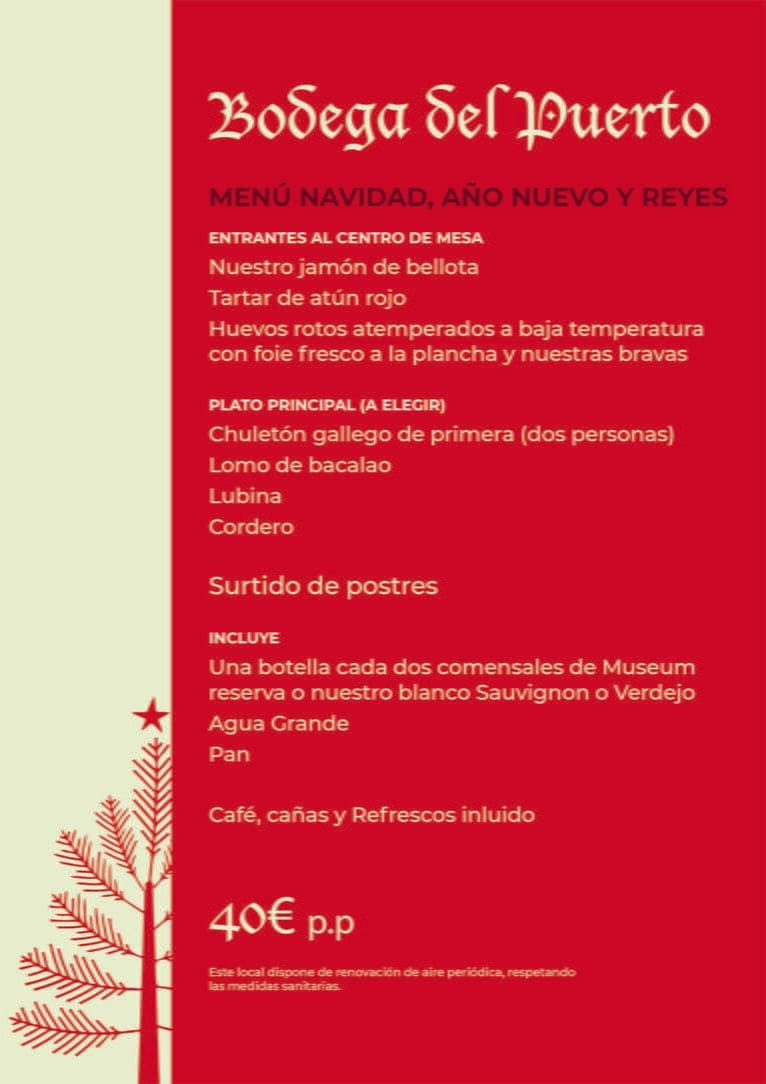 Menú de Navidad, Año Nuevo y Reyes por 40€ - Bodega Del Puerto Dénia