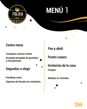 Menú 1 de empresa por 26€ – Folixa Asador Sidrería