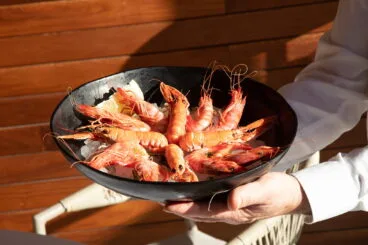Gamba roja de Dénia en Restaurant Estanyó