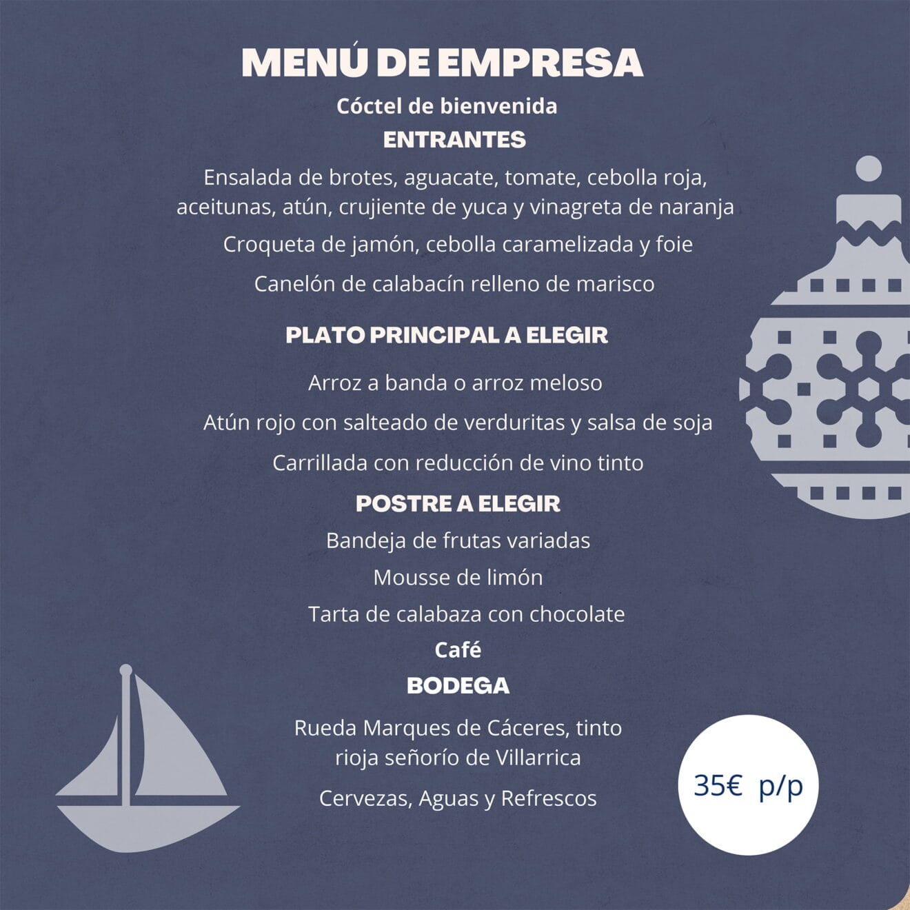 Menú de empresa Balandros por 35€