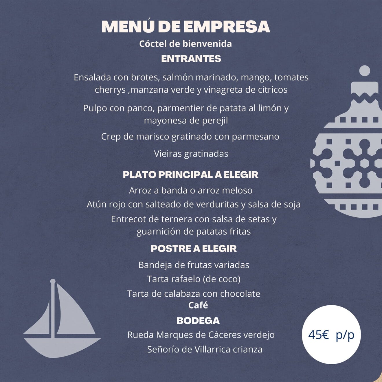 Menú de empresa Balandros por 45€