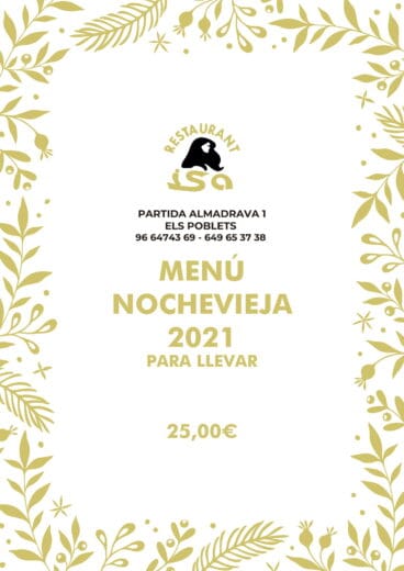 Menú de Nochevieja en Restaurante Isa