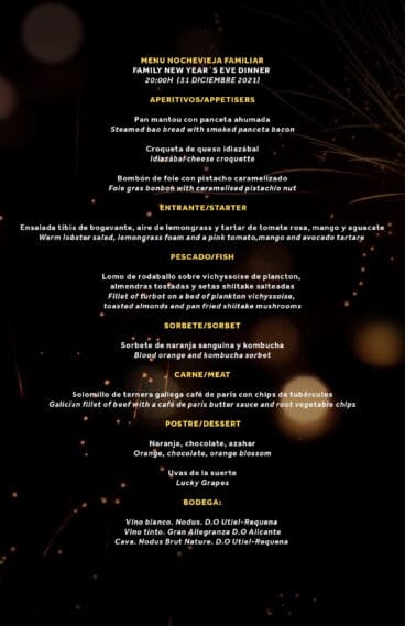 Menú de Nochevieja familiar EN Hotel Dénia Marriott La Sella Golf Resort & Spa