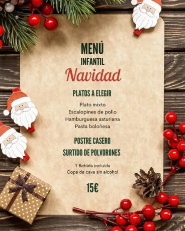 Menú infantil de Navidad en Folixa