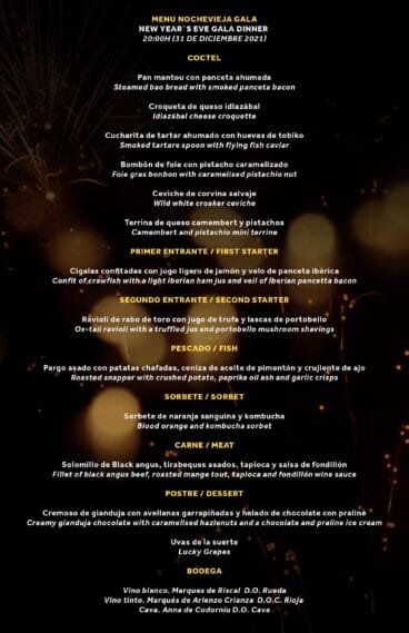 Menú Nochevieja de Gala en  Hotel Dénia Marriott La Sella Golf Resort & Spa