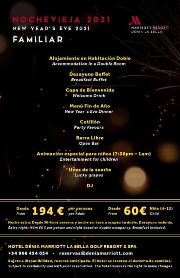 Nochevieja familiar en Hotel Dénia Marriott La Sella Golf Resort & Spa