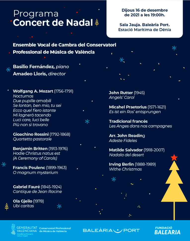 Programa Concierto Navidad Fundació Baleària