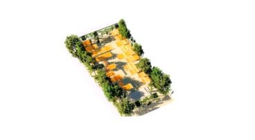 Vista aérea de la nueva plaza de Dénia