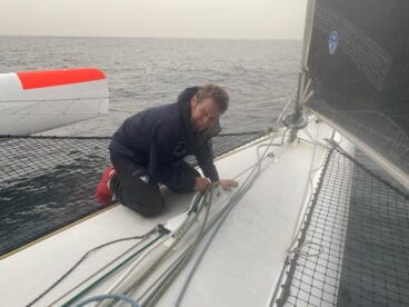 Alex Pella en el trimarán
