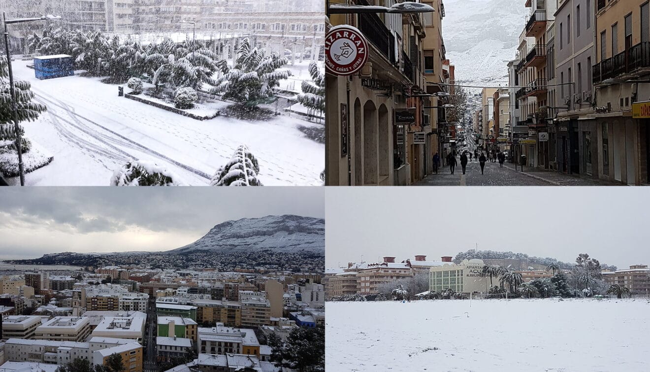 Dénia blanca por la nevada del 2017