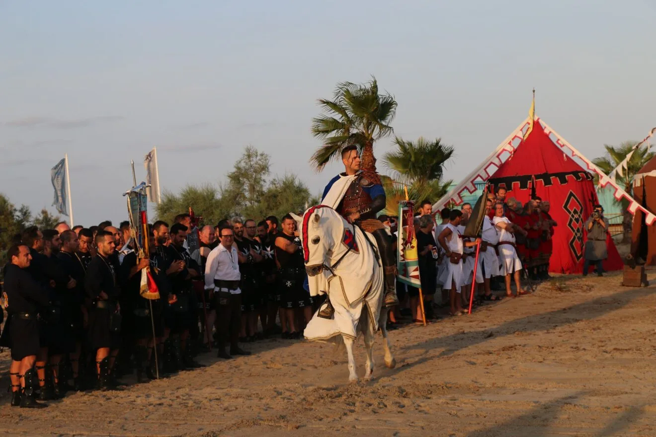El bando cristiano aguardando la batalla