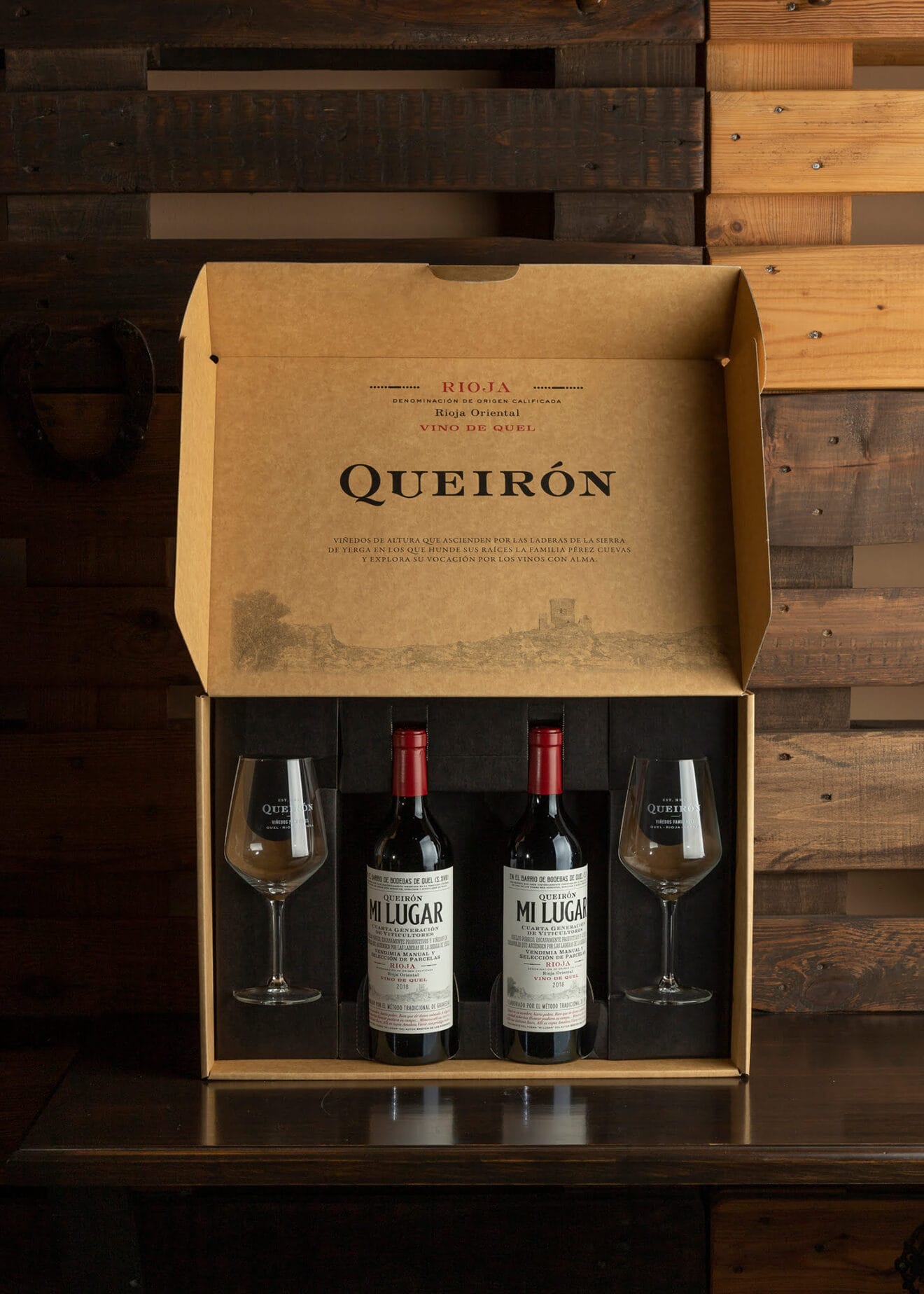 Estuche de vinos de Bodegas Queirón en Bodegas Blasco