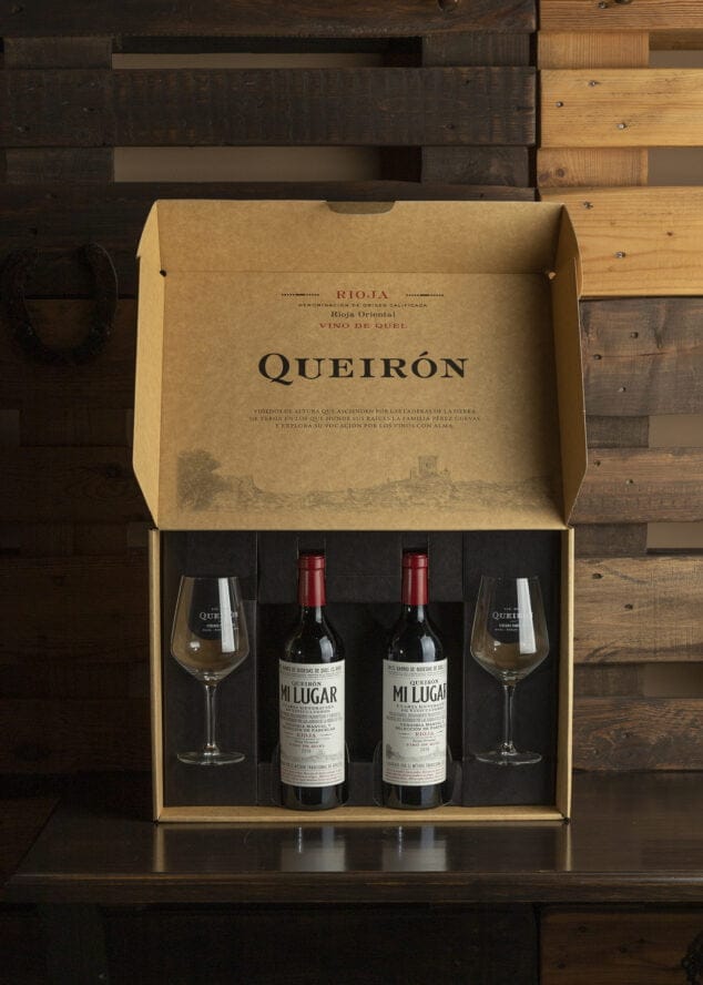 estuche de vinos de bodegas queiron en bodegas blasco