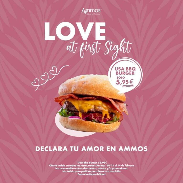 USA BBQ Burger en oferta este San Valentín en Restaurante Ammos