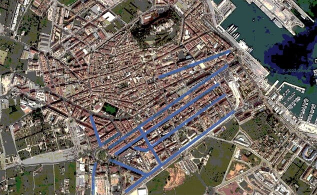 de carrer de denia amb les 10 vies amb més habitants marcades