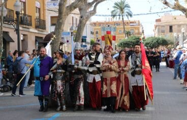 capitanias durante el desfile de mig any de denia de 2020