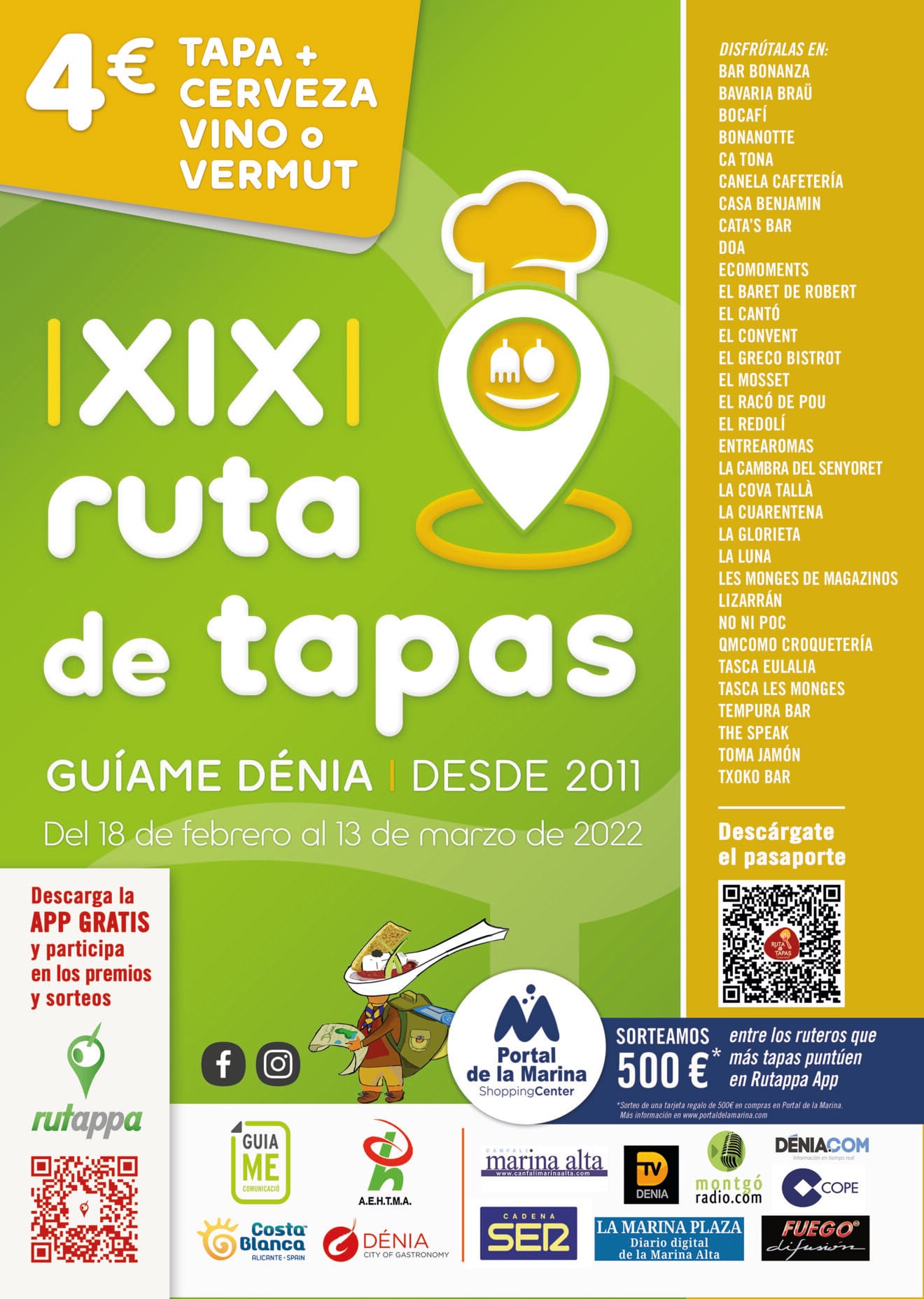 Cartel de la XIX Ruta de Tapas de Dénia