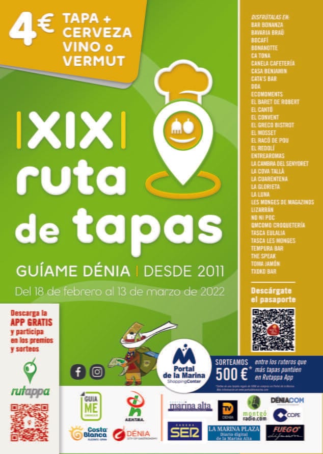 Nueva Ruta de la Tapa de Dénia: todos los participantes y propuestas de la edición más cara 1 Imagen: Cartel de la XIX Ruta de Tapas de Dénia