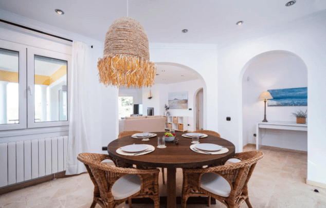 comedor decorado estilo mediterraneo de villa hidalgo