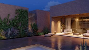 Jardín de noche de la Casa Benimaquia – QB Arquitectos