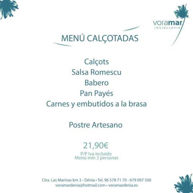 Imagen: Menú calçotada en Restaurante Voramar
