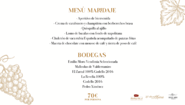 Menú maridaje en El Racó de la Xara