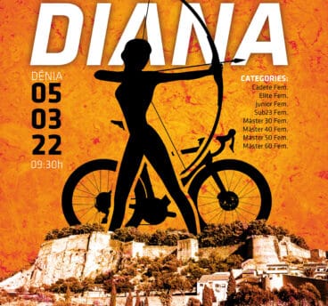 cartel de la carrera ciclista femenina de denia destacada