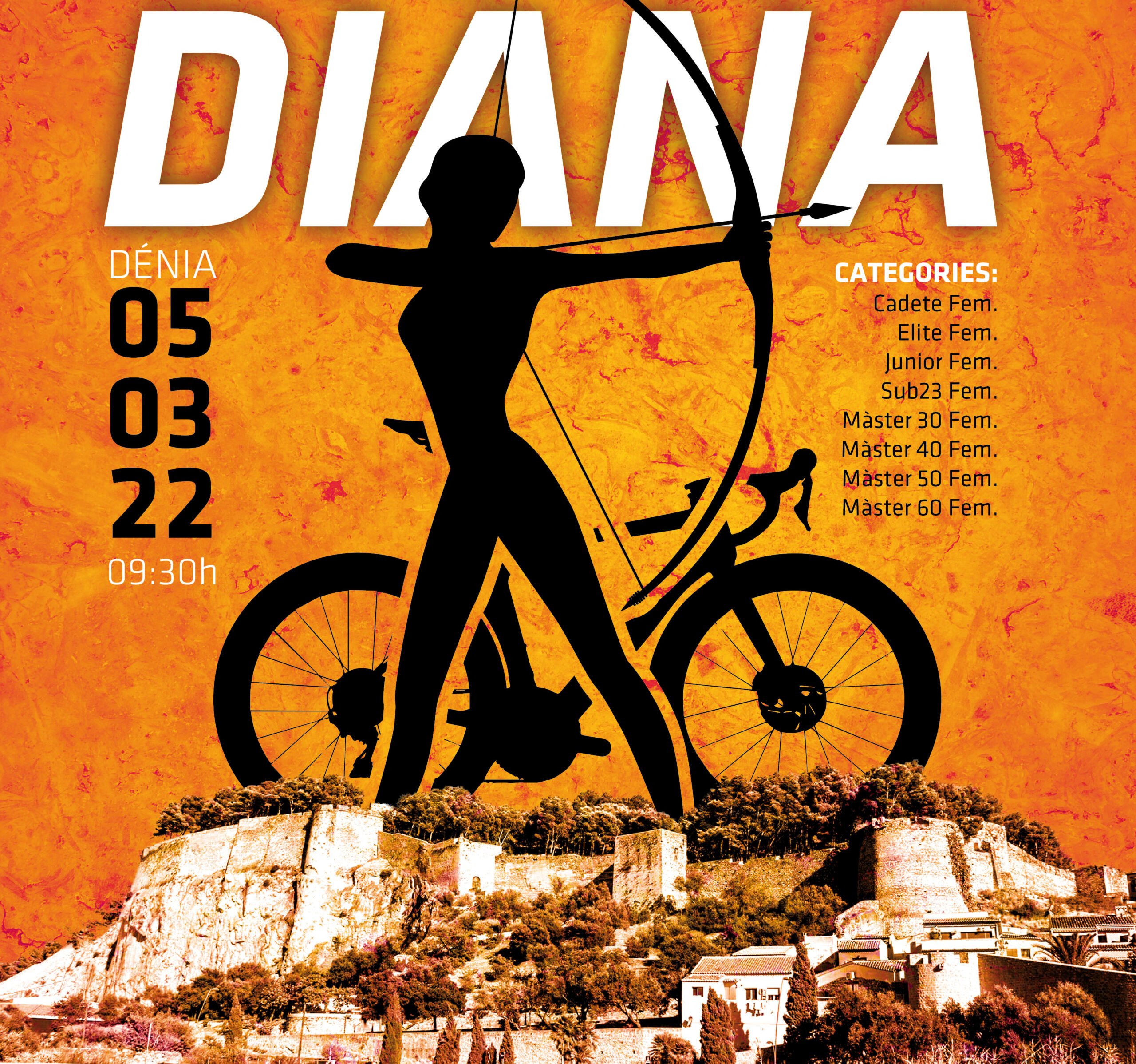 Cartel de la carrera ciclista femenina de Dénia destacada