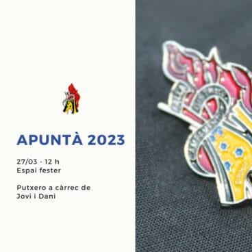 Cartel de l’Apuntà en la Falla Campaments