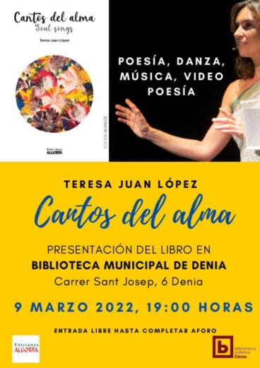 Cartel del acto de presentación de Cantos del alma