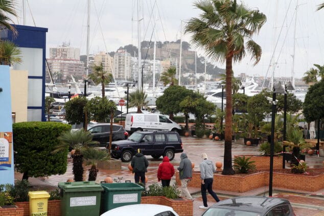 Imagen: La Marina de Dénia bajo las lluvias de este marzo