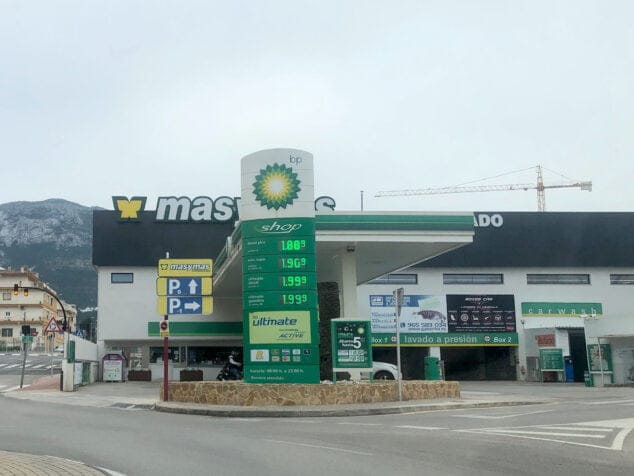 Imagen: Precio de la gasolinera BP de Dénia