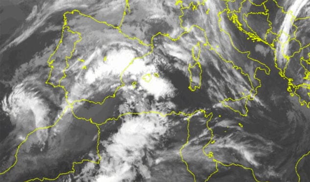 Imagen: Situación actual de la tormenta sobre la península